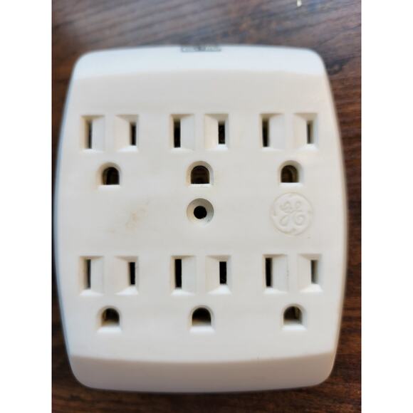 General Electric (GE) 6-Outlet Adapter - White, Ground, 15A-125V, 1745 - Picture 1 of 6